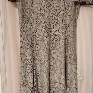 Donna Karan Beige Lace Dress